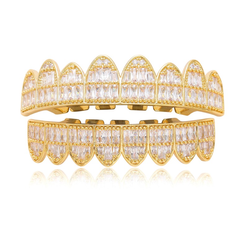 Body Jewelry Real Gold - Hiphop Iced Out T Square Zircon