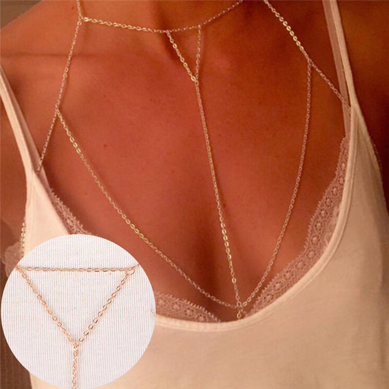 Body Jewelry Bra - Gold Silver Fashion Link Chain Bra