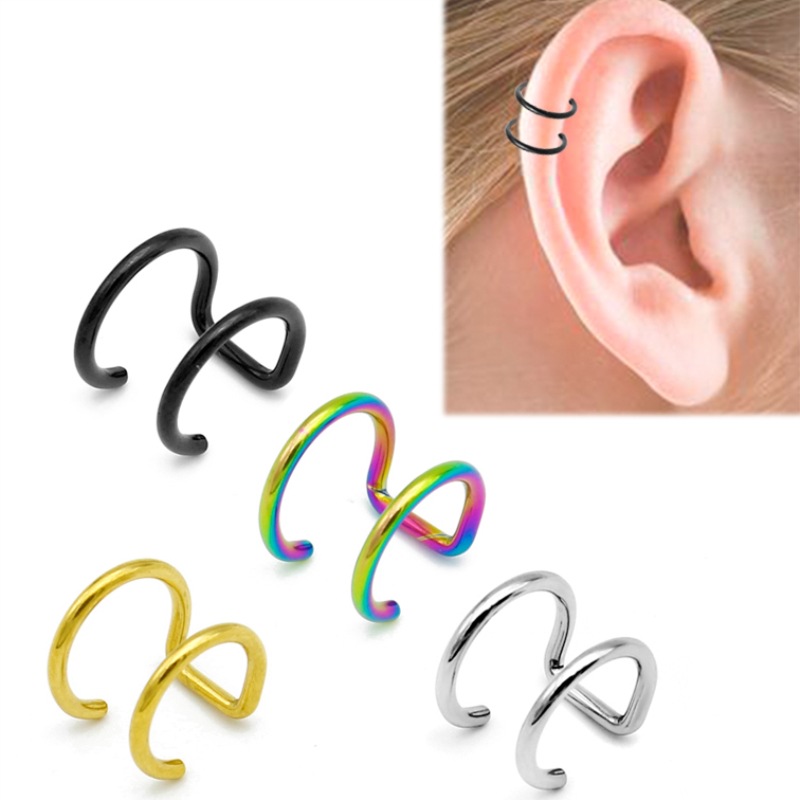 Body Jewelry Labret - 2Pcs 316L Stainless Steel Clip on