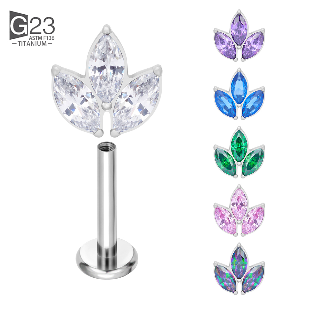 Body Jewelry Labret - G23 Titanium PIERC Labret Earring Thread