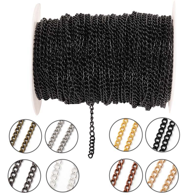 Body Jewelry Bra - 2Meters 2.5/3.5/4.5mm Metal Flat Oval Extension