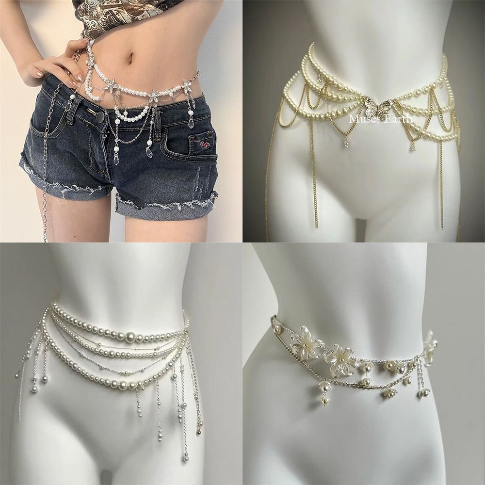 Body Jewelry Chains - Fashion Elegant Pearl Waist Chains Waist