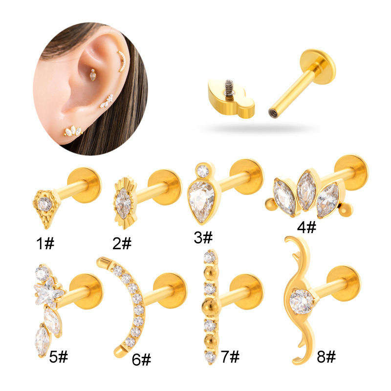Body Jewelry Labret - 1PC ASTM F136 G23 Titanium Piercing