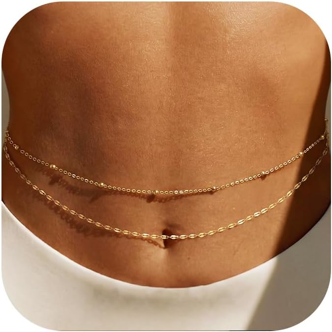 Body Jewelry Chains - 14K Gold Plated Waist Chain Women