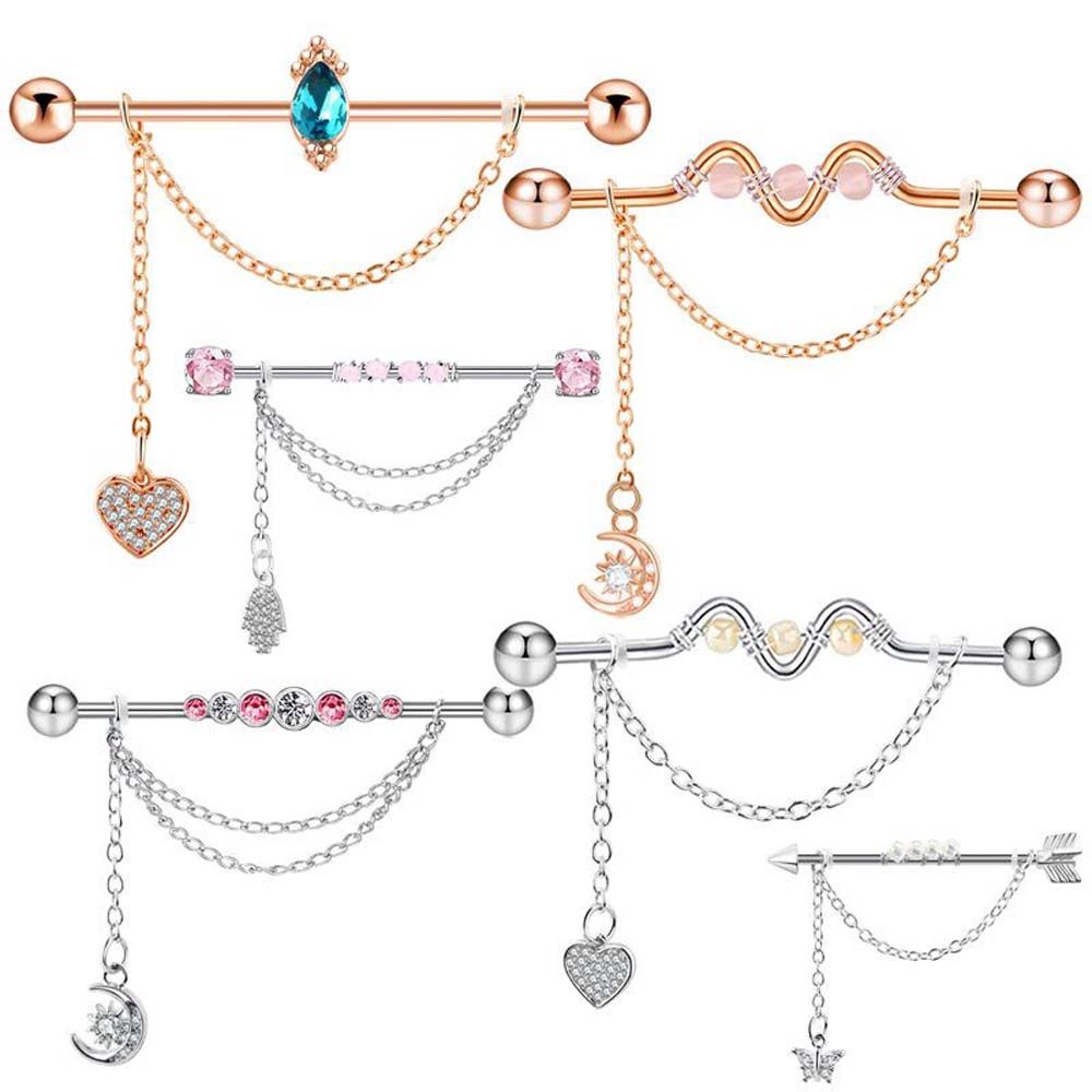Punk Style Girls Gift Crystal  - огляд і ціна Industrial Barbell Long