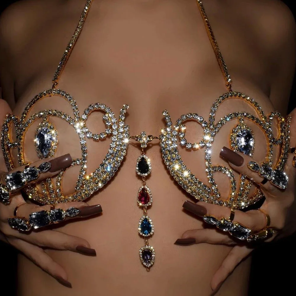 Luxury Rhinestone Bikini Bra G - огляд і ціна Body Jewelry Bra