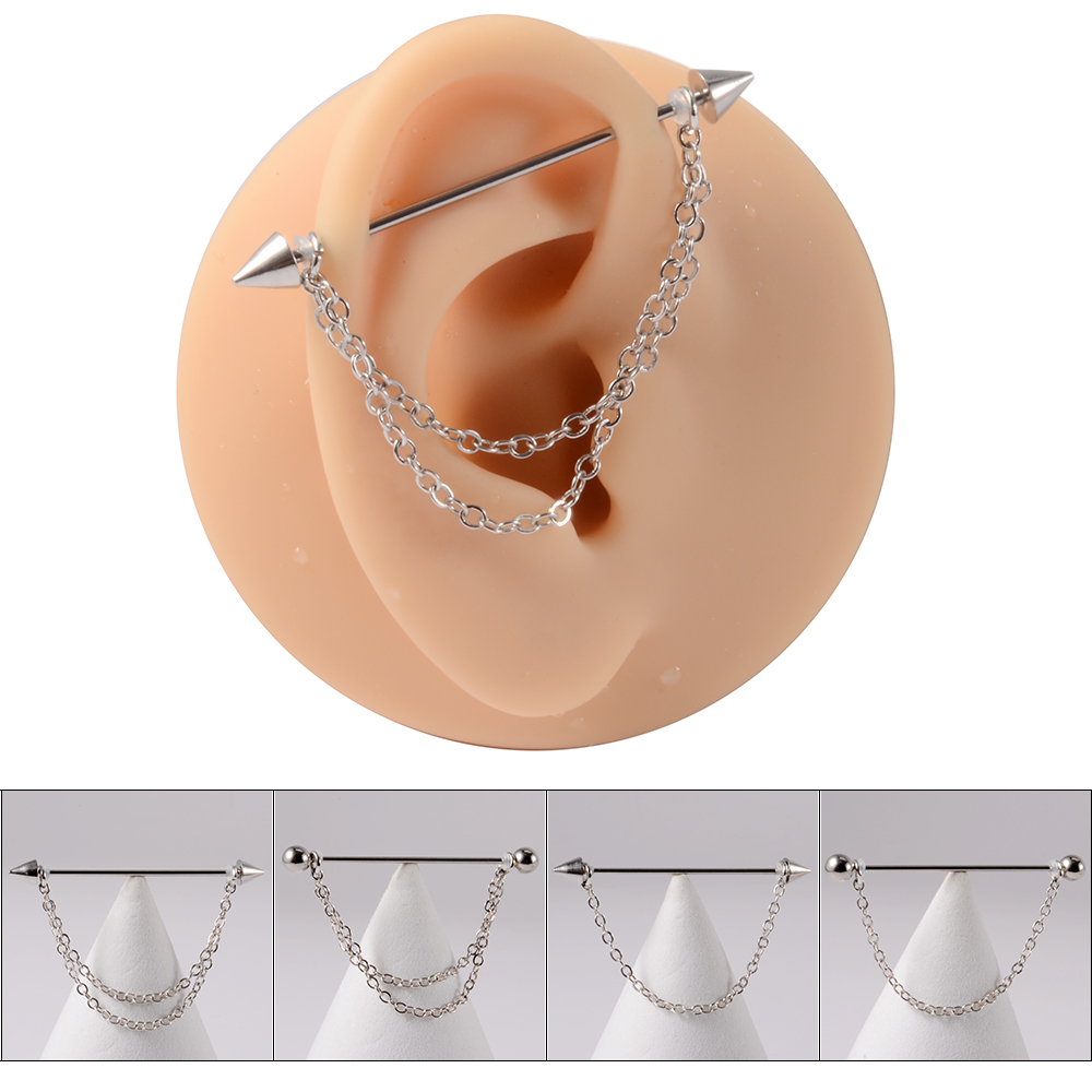 1PC 14G 1.6*38mm CZ Industrial - огляд і ціна Body Jewelry Industrial