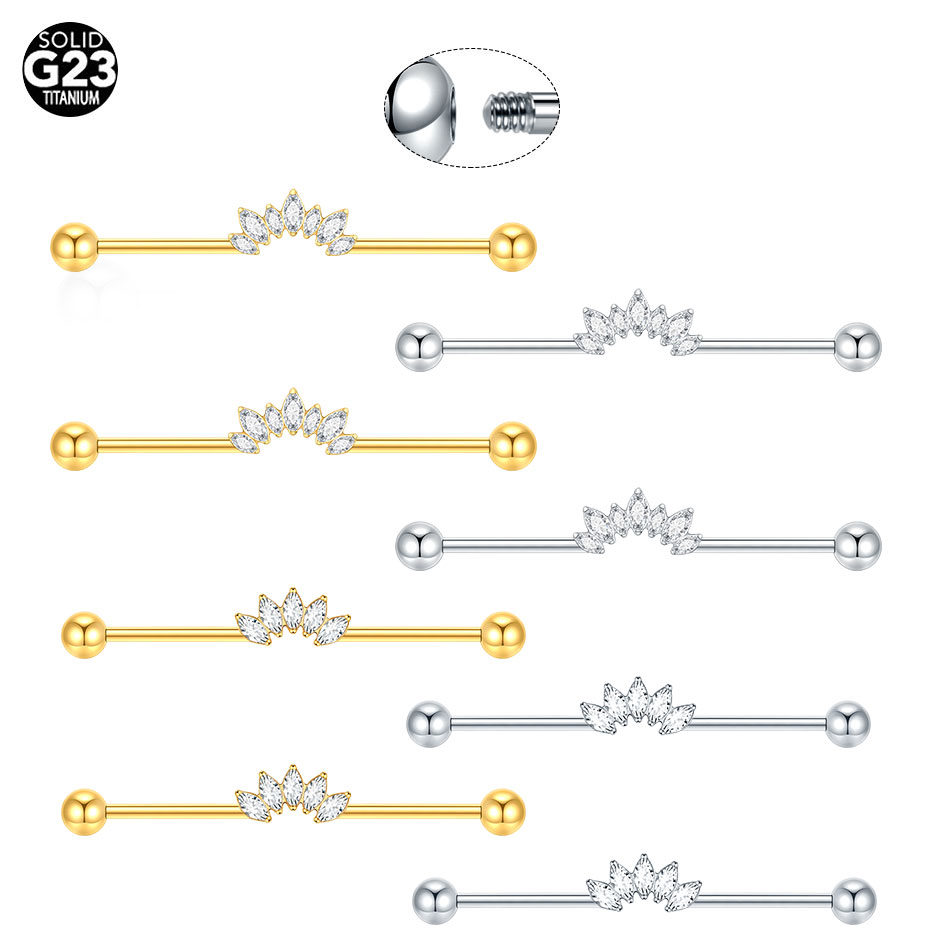 1/5PCS Titanium 14G CZ Industr - огляд і ціна Industrial Barbell Long