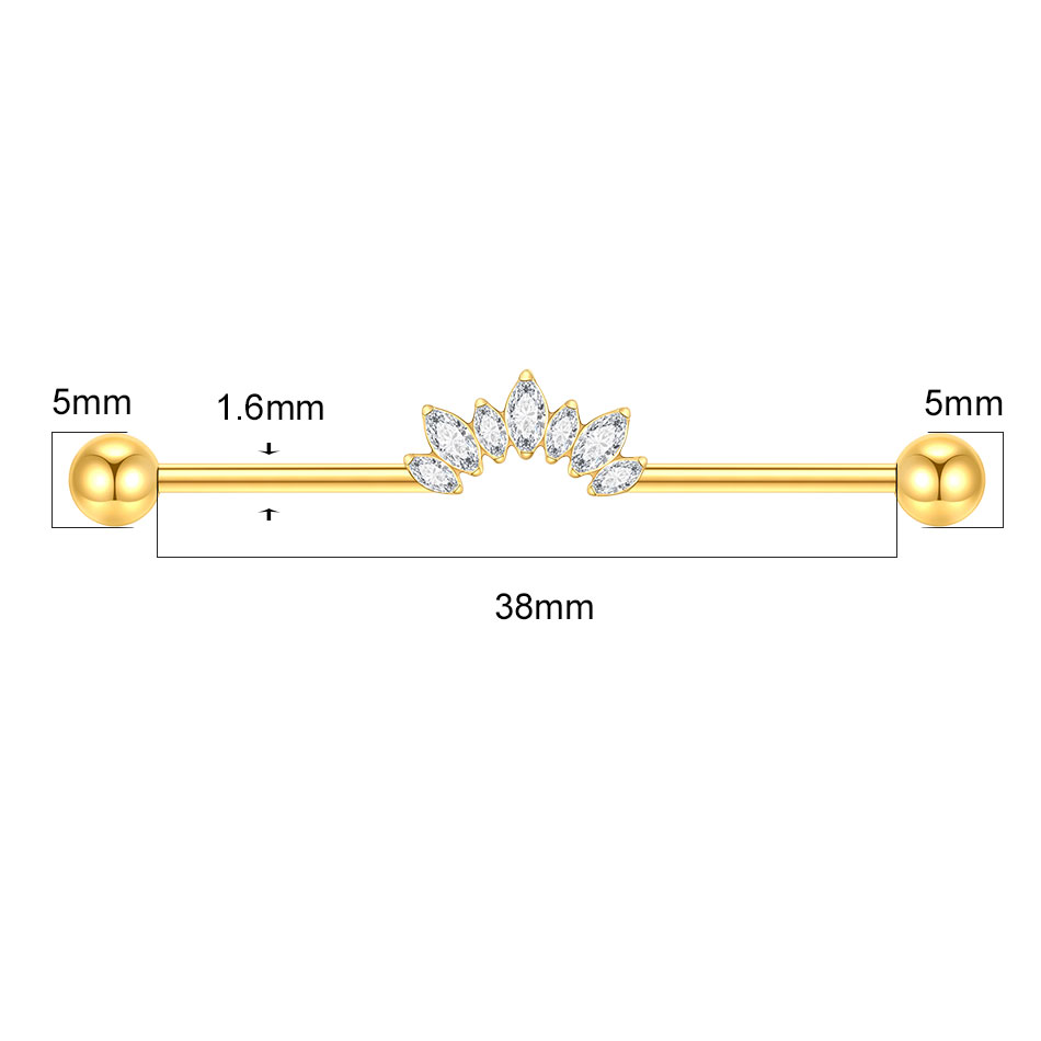 1/5PCS Titanium 14G CZ Industr - огляд і ціна Industrial Barbell Long