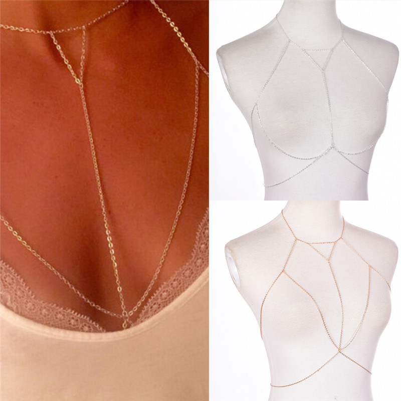 Gold Silver Fashion Link Chain - огляд і ціна Body Jewelry Bra