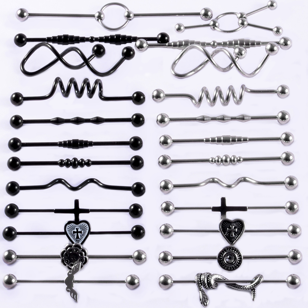 1Pcs Surgical Steel Snake Indu - огляд і ціна Body Jewelry Industrial