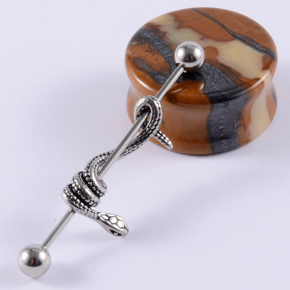 1Pcs Surgical Steel Snake Indu - огляд і ціна Body Jewelry Industrial