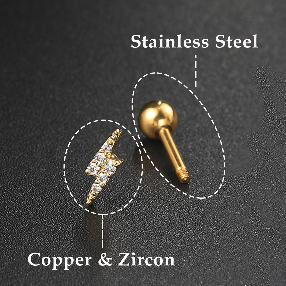 1PC Star Moon Lightning Zircon - огляд і ціна Body Jewelry Labret