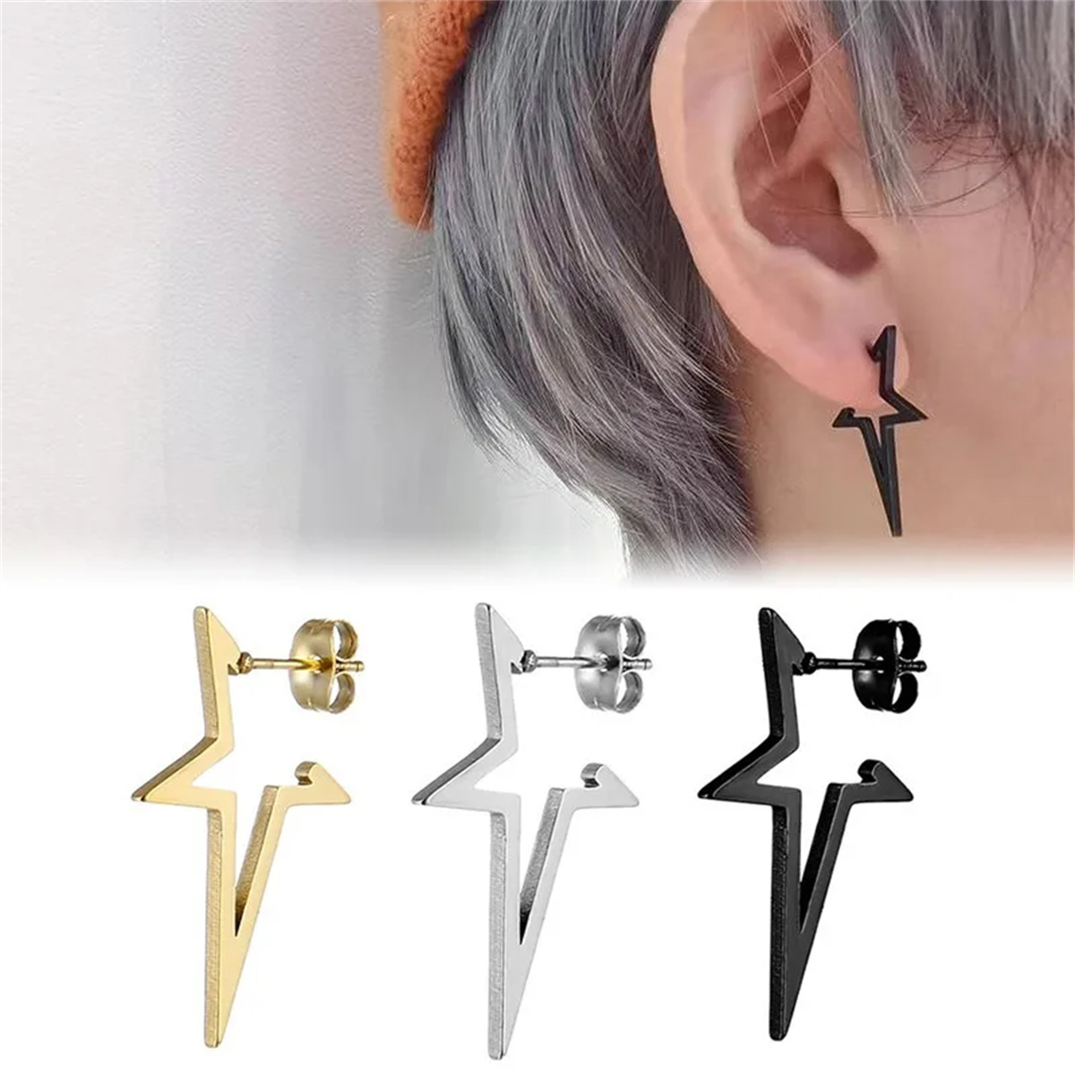 2pcs Stainless Steel Pentagona - огляд і ціна Body Jewelry Hypoallergenic