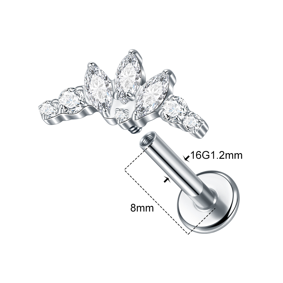 1PC Titanium Zirconia Dolphin  - огляд і ціна Body Jewelry Labret