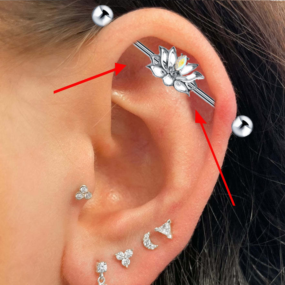 1PC Surgical Steel Industrial  - огляд і ціна Industrial Barbell Long