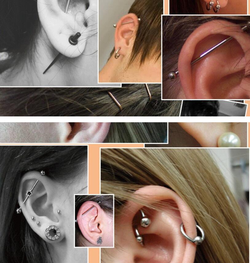 2 Pieces 0.8mm Stainless Steel - огляд і ціна Industrial Barbell Long