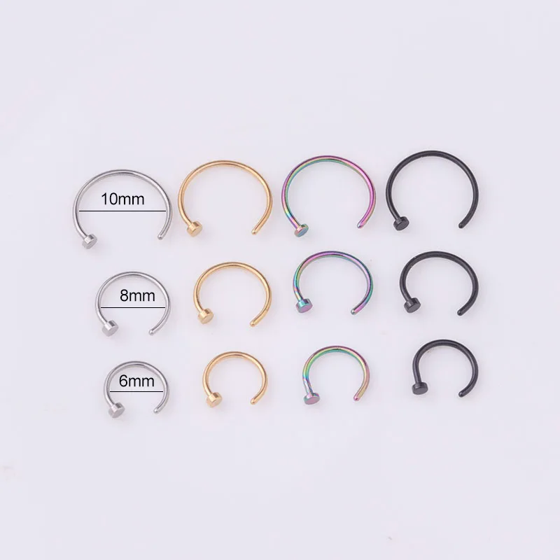 5pcs/lot 20G Nose Ring Hoop, 6 - огляд і ціна Body Jewelry Hypoallergenic