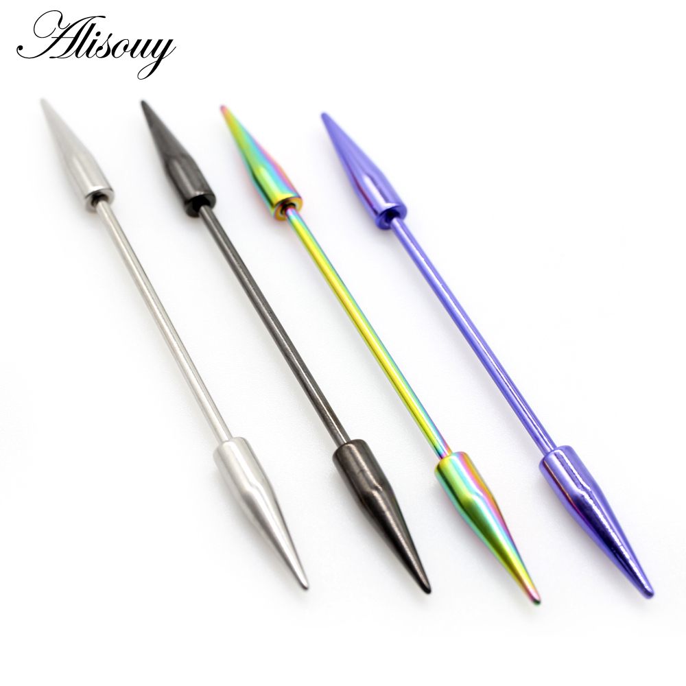 Alisouy 2pcs 14G Spike Long Su - огляд і ціна Industrial Barbell Long