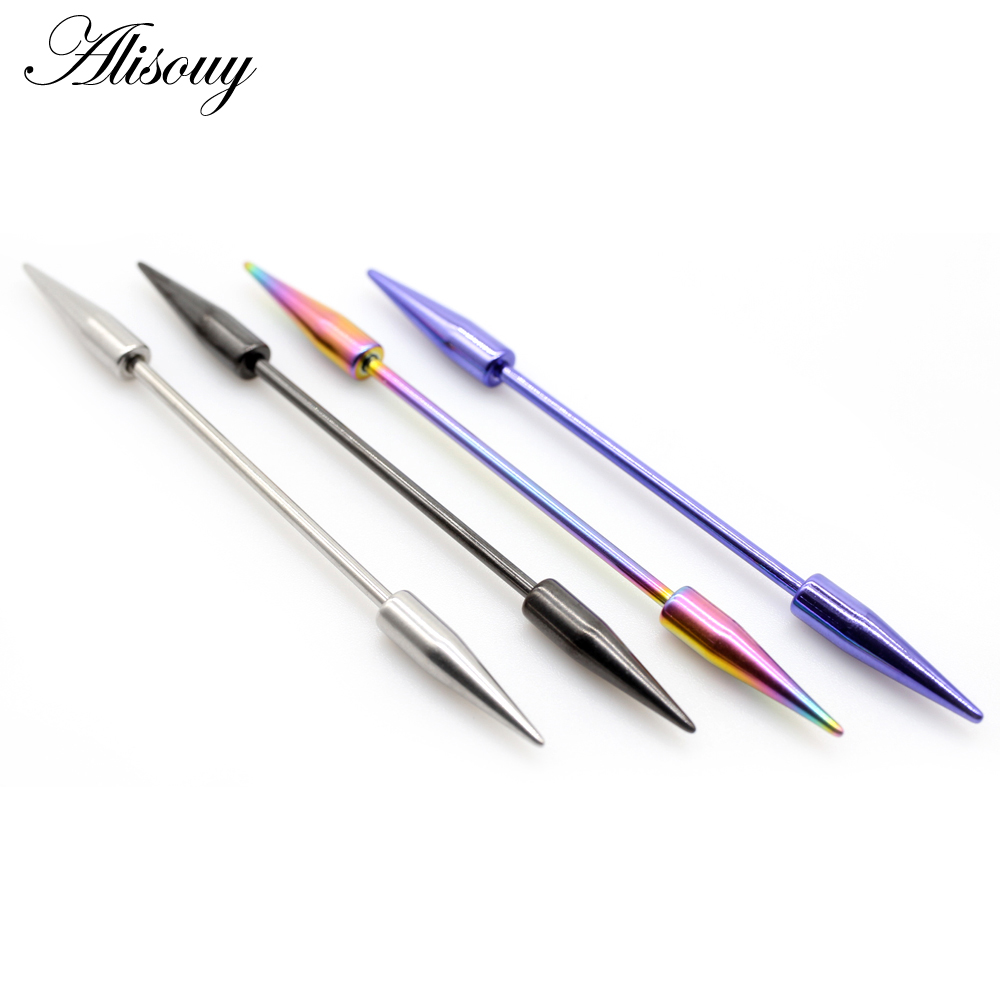 Alisouy 2pcs 14G Spike Long Su - огляд і ціна Industrial Barbell Long