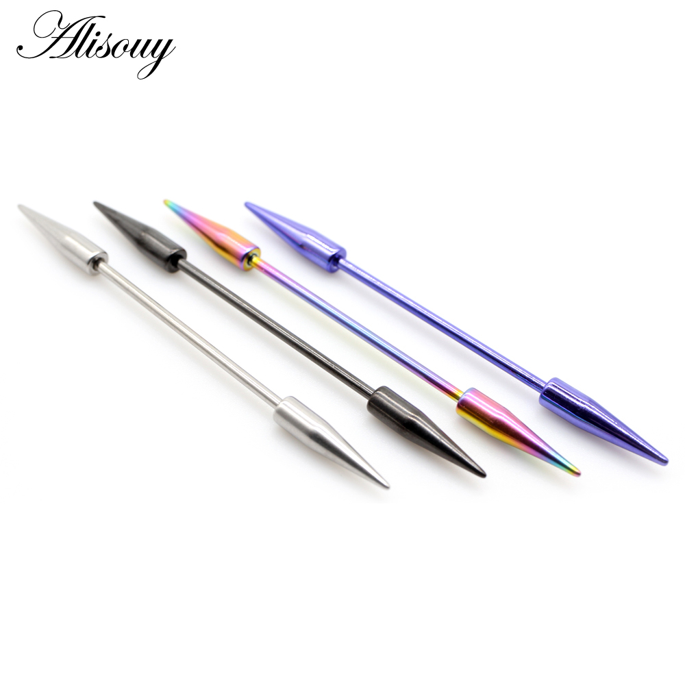 Alisouy 2pcs 14G Spike Long Su - огляд і ціна Industrial Barbell Long