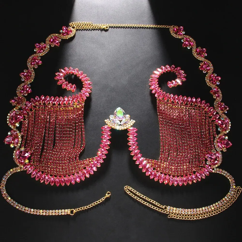 Rave Pink Crystal Chest Bracke - огляд і ціна Body Jewelry Bra