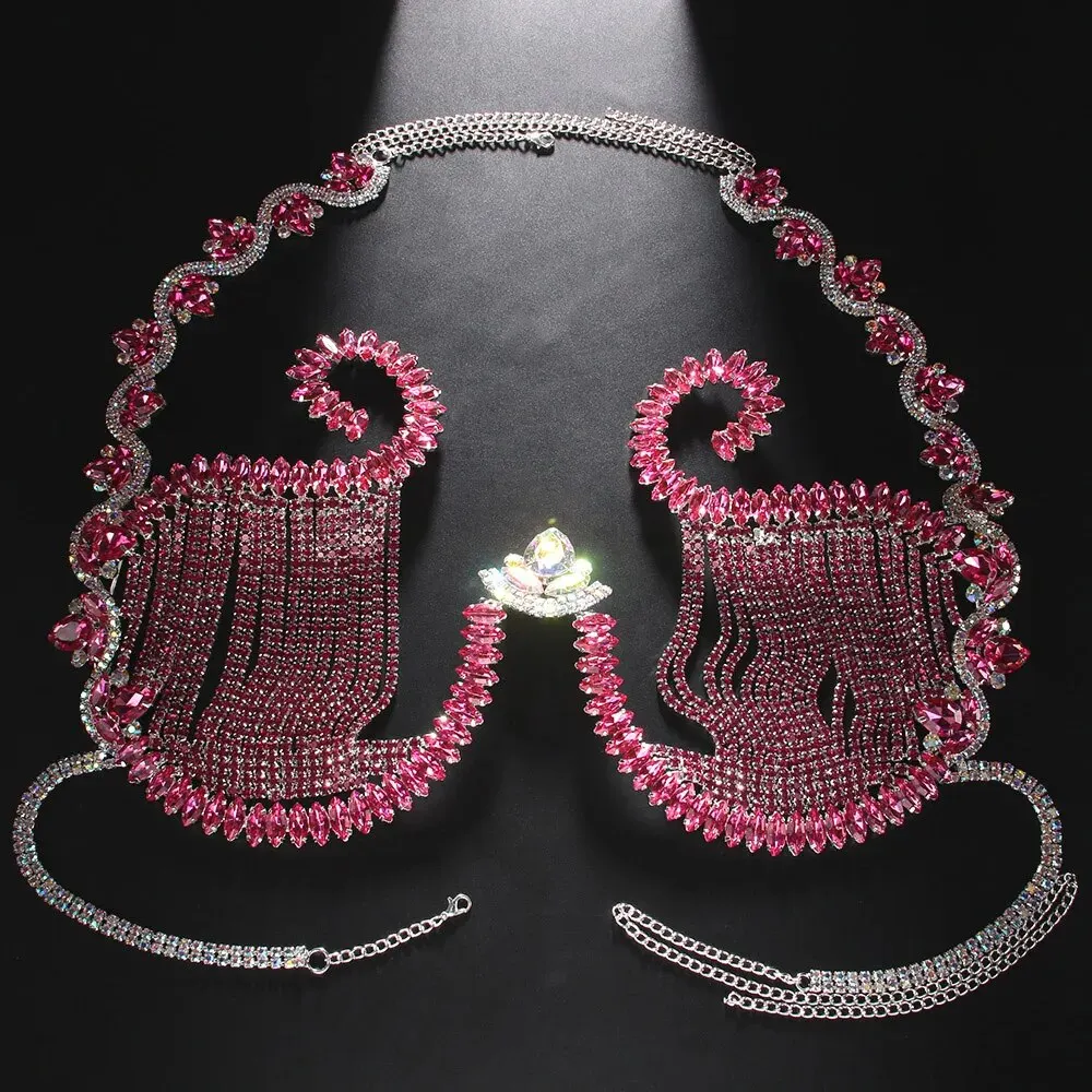 Rave Pink Crystal Chest Bracke - огляд і ціна Body Jewelry Bra