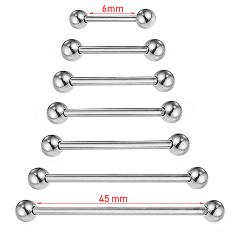 2 Pieces 14G/16G Surgical Stee - огляд і ціна Industrial Barbell Long