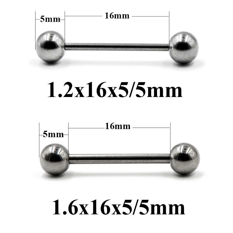 2 Pieces 14G/16G Surgical Stee - огляд і ціна Industrial Barbell Long