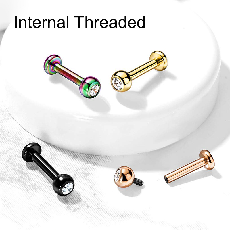 16G Surgical Steel Ball Top CZ - огляд і ціна Body Jewelry Labret