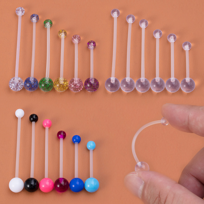 6pcs Flexible Navel Piercing A - огляд і ціна Industrial Barbell Long