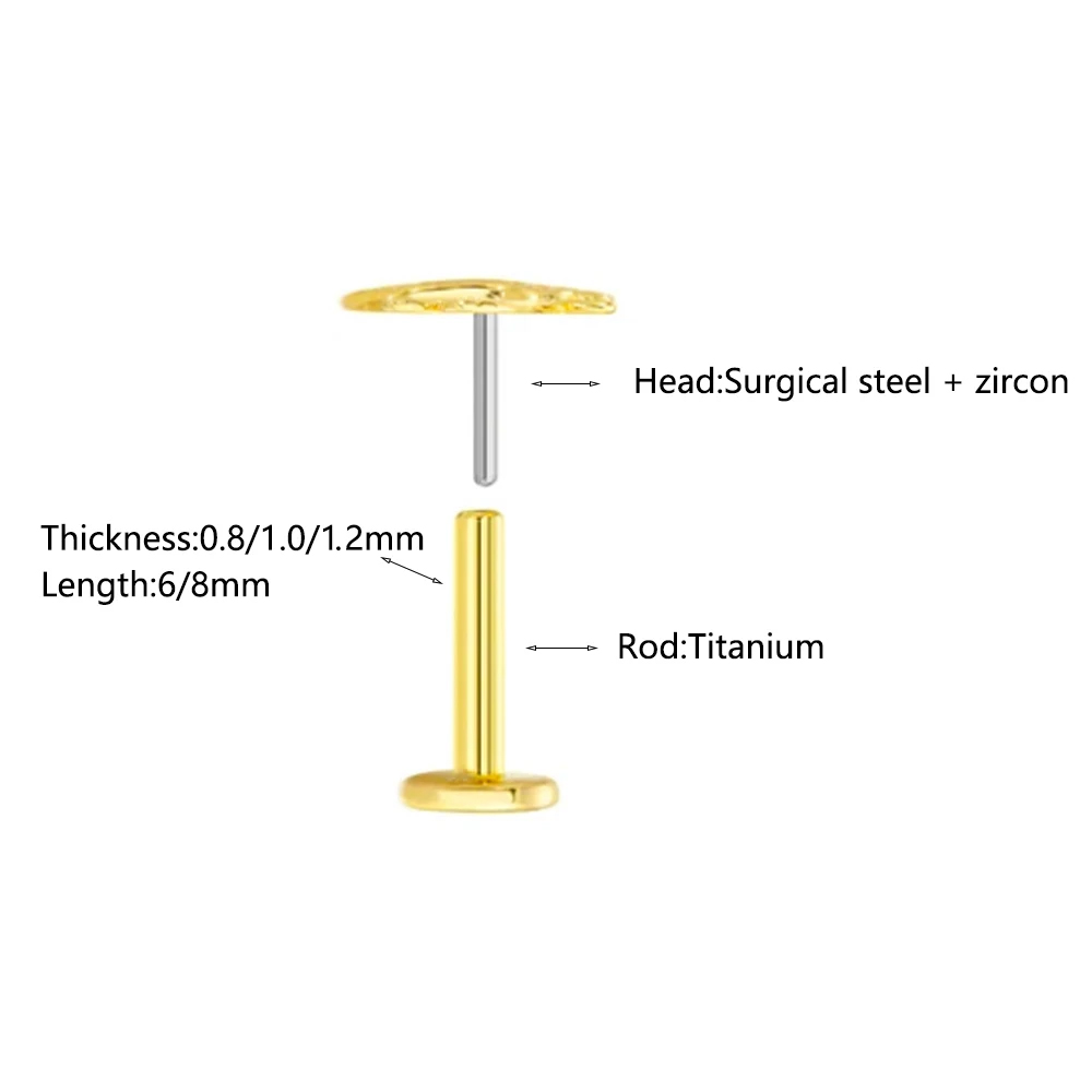 ASTM F136 G23 Titanium Flower  - огляд і ціна Body Jewelry Labret