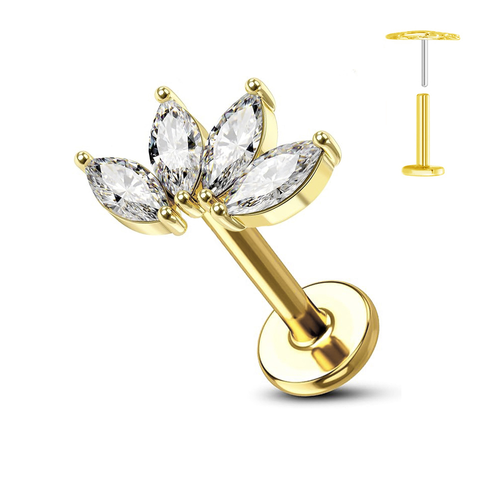 ASTM F136 G23 Titanium Flower  - огляд і ціна Body Jewelry Labret