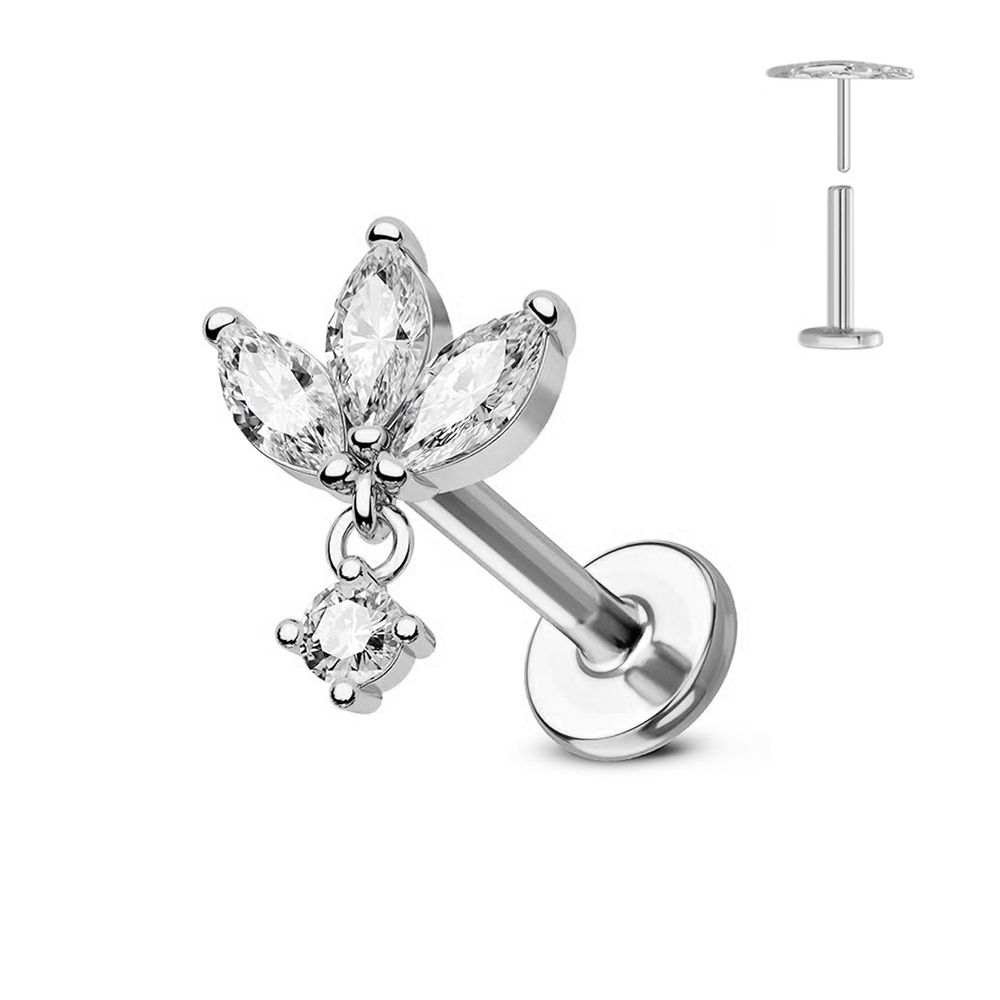 ASTM F136 G23 Titanium Flower  - огляд і ціна Body Jewelry Labret