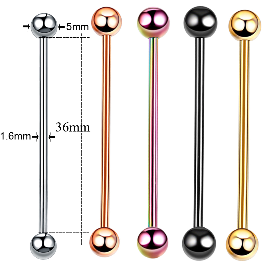 1PC Titanium Piercing Gem Indu - огляд і ціна Industrial Barbell Long
