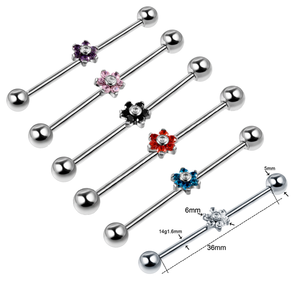 1PC Titanium Piercing Gem Indu - огляд і ціна Industrial Barbell Long
