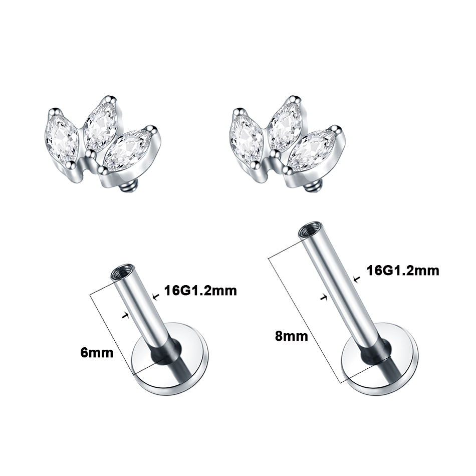 1pc Labret Piercing Titanium L - огляд і ціна Body Jewelry Labret