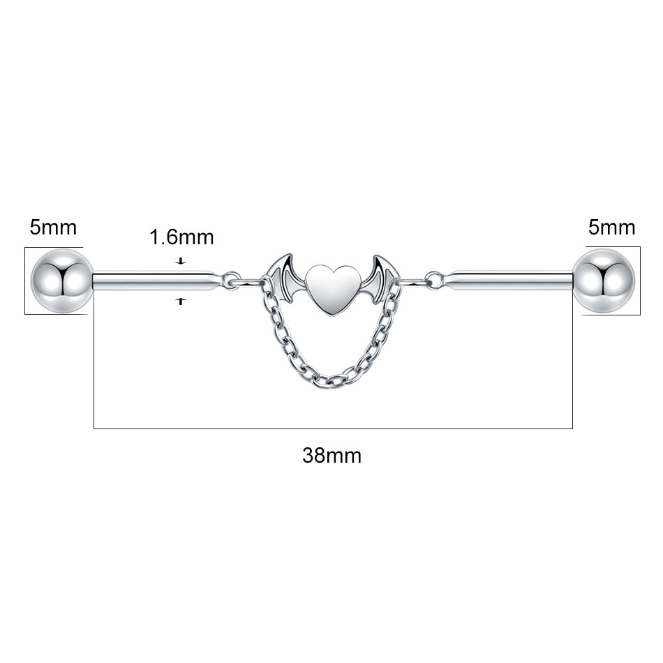 1Pc Titanium CZ Industrial Hel - огляд і ціна Body Jewelry Industrial