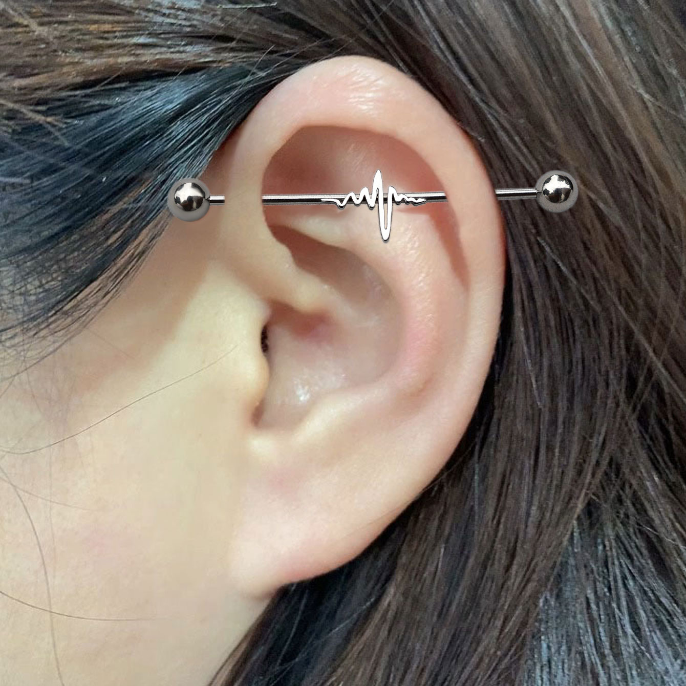 1PC 16G Stainless Steel Long I - огляд і ціна Industrial Barbell Long