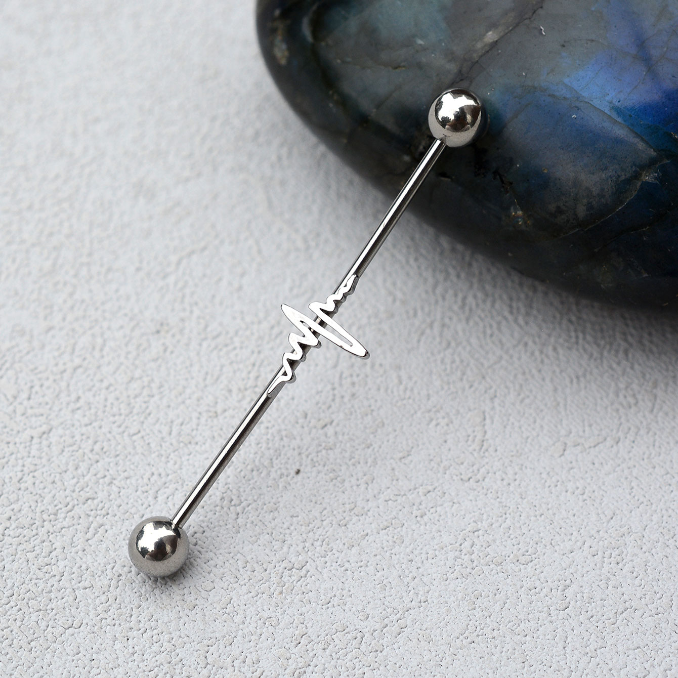 1PC 16G Stainless Steel Long I - огляд і ціна Industrial Barbell Long